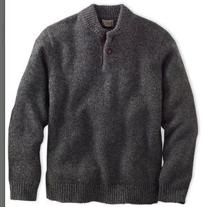 LL Bean Mens 100% Lambswool Button Up Sweater - Large